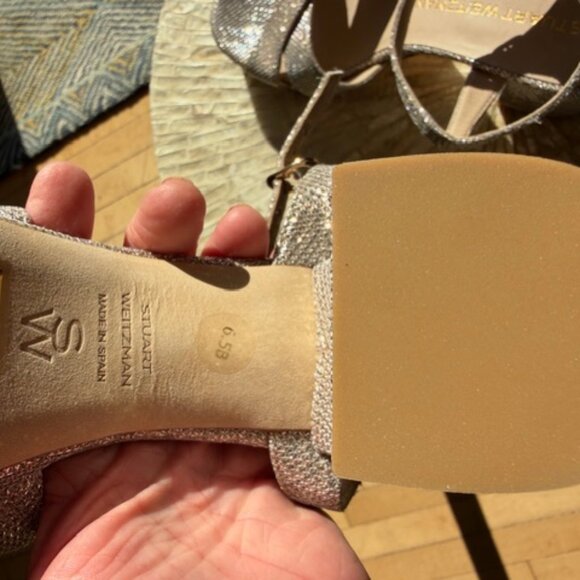 Stuart Weitzman Dayna Metallic Crisscross Platform Sandals - Picture 7 of 7